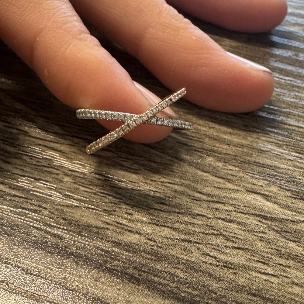 Bon Levy Stackable Crossover Ring, Size 4 - image 1